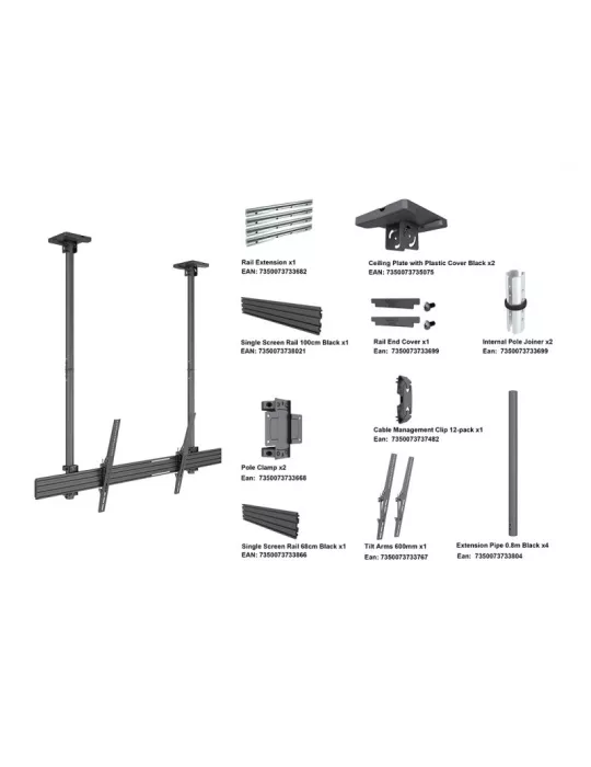 MULTIBRACKETS 4561 Ceiling mount Multibrackets Ceiling mount Pro LG 110UM5J Tilt - 2 screens 110  VESA Max 1600x600 MULTIBRACK