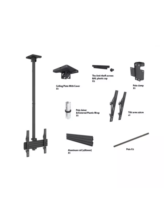 MULTIBRACKETS 8885 Support plafond Multibrackets Ceiling Mount PRO MBC1U VESA 400 35kg REF  MULTIBRACKETS MUL8885 | MusicGoodD