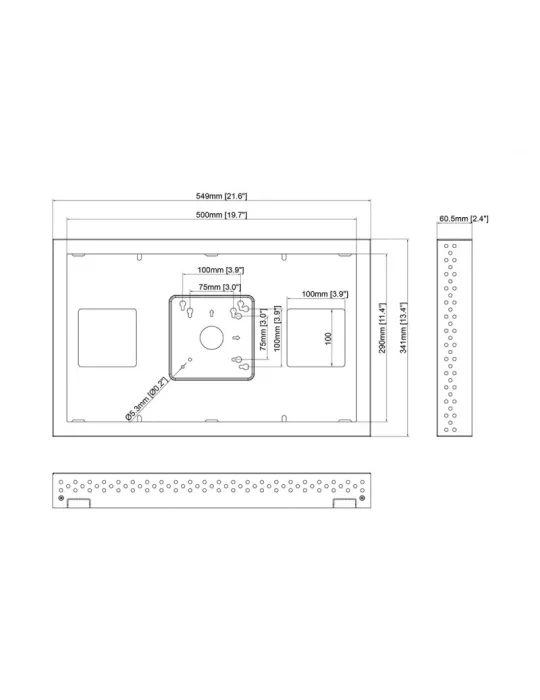 MULTIBRACKETS 1058 Caisson Multibrackets Enclosure LG22SM3G - écran 22"