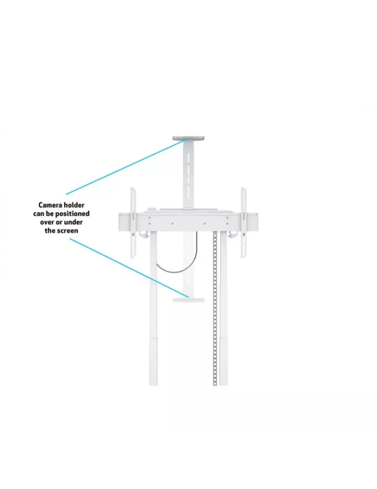MULTIPISTAS 8595 Soporte de suelo motorizado FoorBase 120kg Blanco para pantalla de 42  - 100  capacidad de carga 120kg Vesa M
