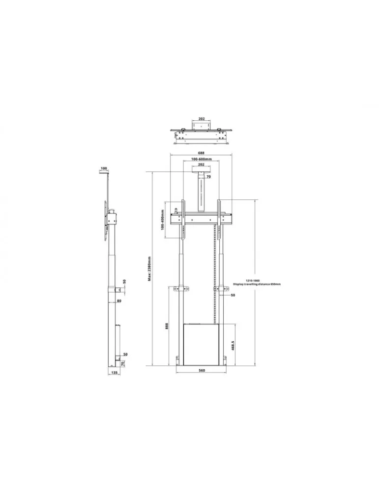 MULTIBRACKETS 8069 Motorisierte Boden-Wand-Halterung Motorized WallStand 42-100   REF  MULTIBRACKETS MUL8069 | MusicGoodDeal