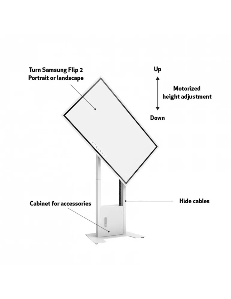 MULTIBRACKETS 9080 Motorisierte Boden-Wand-Halterung FloorMount Flip 2 120kg Weiß - Bildschirm 50  - 95  Vesa Max 600x400 MULT