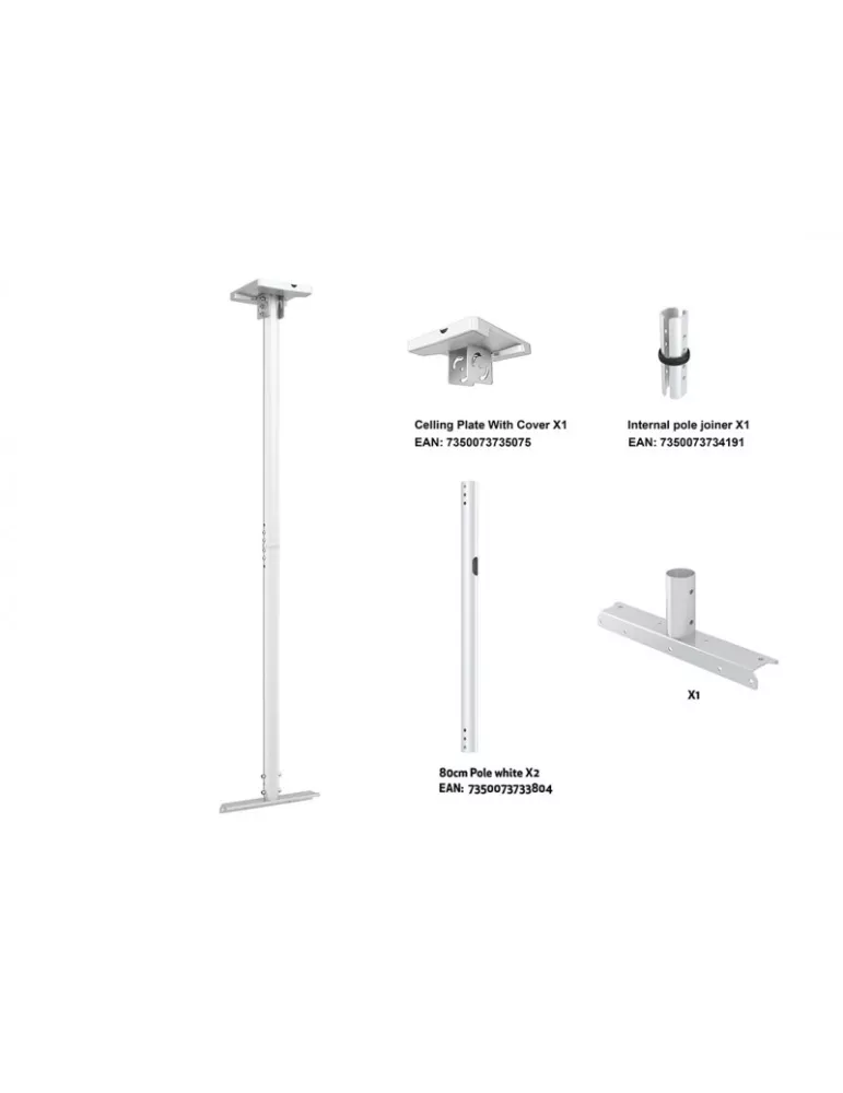 MULTIBRACKETS 1560 Ceiling support for Multibrackets 1500mm Pipe Connecting Plate Small White MULTIBRACKETS MUL1560 | MusicGoo