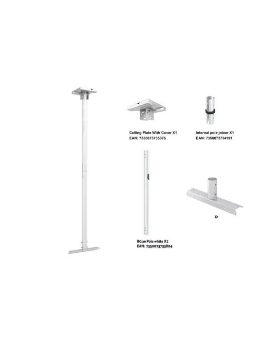 MULTIBRACKETS 1560 Ceiling support for Multibrackets 1500mm Pipe Connecting Plate Small White MULTIBRACKETS MUL1560 | MusicGoo