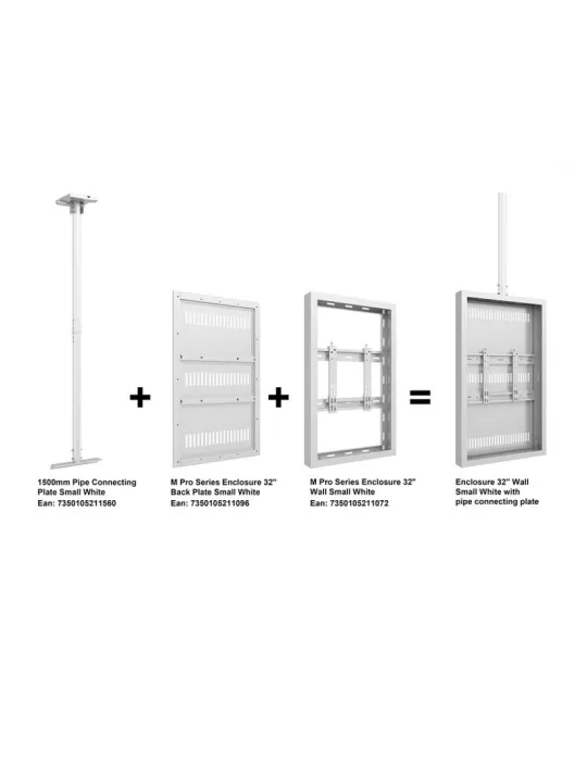 MULTIBRACKETS 1560 Ceiling support for Multibrackets 1500mm Pipe Connecting Plate Small White MULTIBRACKETS MUL1560 | MusicGoo