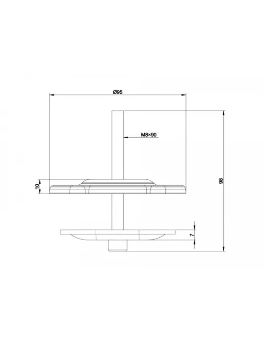MULTIBRACKETS 5884 Base support de table Multibrackets Deskmount Officeline Grommet Base MULTIBRACKETS MUL5884 | MusicGoodDeal