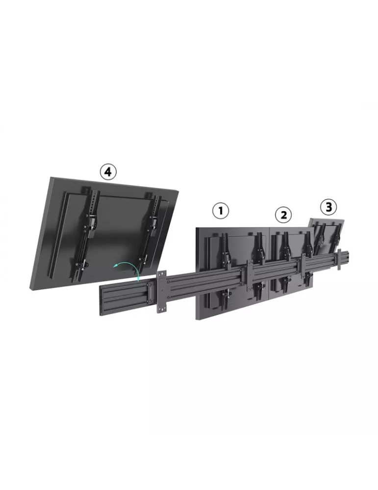 MULTIBRACKETS 5995 Neigbare Wandhalterung Multibrackets Wallmount Pro MBW4U - 4 Bildschirme 40 -65  VESA Max 400x400 MULTIBRAC