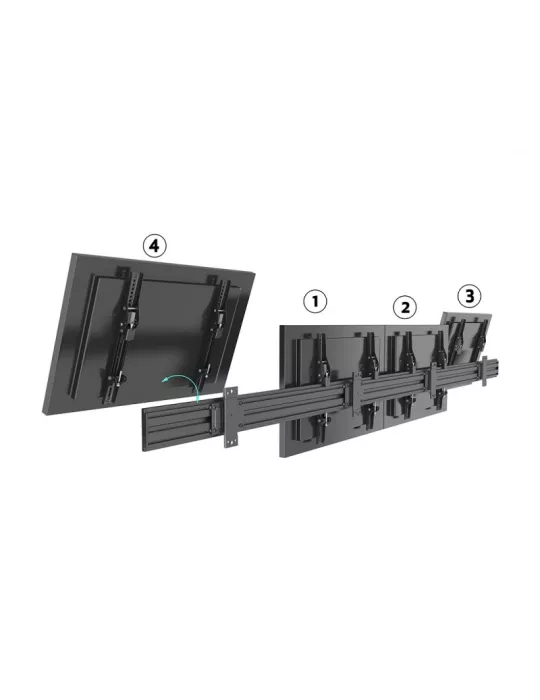 MULTIBRACKETS 5995 Soporte de pared inclinable Multibrackets Wallmount Pro MBW4U - 4 pantallas 40 -65  VESA Max 400x400 MULTIB