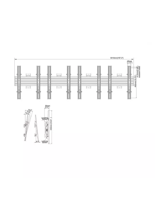 MULTIBRACKETS 5995 Soporte de pared inclinable Multibrackets Wallmount Pro MBW4U - 4 pantallas 40 -65  VESA Max 400x400 MULTIB