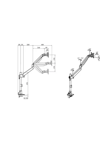 MULTIBRACKETS 4264 Table support Multibrackets VESA Gas Lift Arm Basic Pole - 15 -34  screen VESA Max 100x100 MULTIBRACKETS MU 2