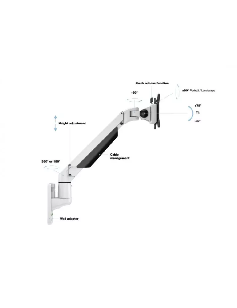 MULTIBRACKETS 1003 Table support Multibrackets Gas Lift Arm Wall Basic for 15 - 32  screen Load 10Kg Vesa Max 100x100 MULTIBRA