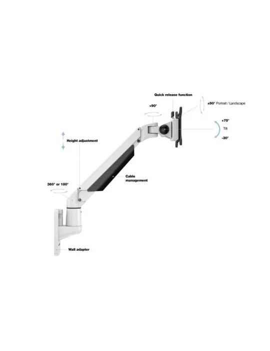 MULTIBRACKETS 1003 Table support Multibrackets Gas Lift Arm Wall Basic for 15 - 32  screen Load 10Kg Vesa Max 100x100 MULTIBRA