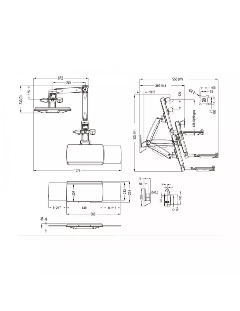 MULTIBRACKETS 4351 Multibrackets Workstation Arm Single wall mount - 15 - 27  screen VESA Max 100x100 MULTIBRACKETS MUL4351 |