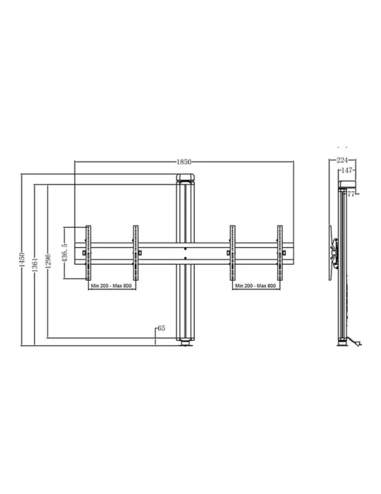 MULTIBRACKETS 2142 Soporte mural inclinable Multibrackets Public Display Wall 145 Dual - 2 pantallas 40 -55  VESA Max 800x400