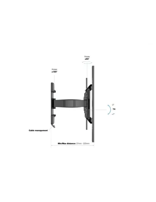 MULTIBRACKETS 4210 Support mural inclinable et rotative Multibrackets Flexarm Tilt & Turn II - écran 32"-50" VESA Max 400x400