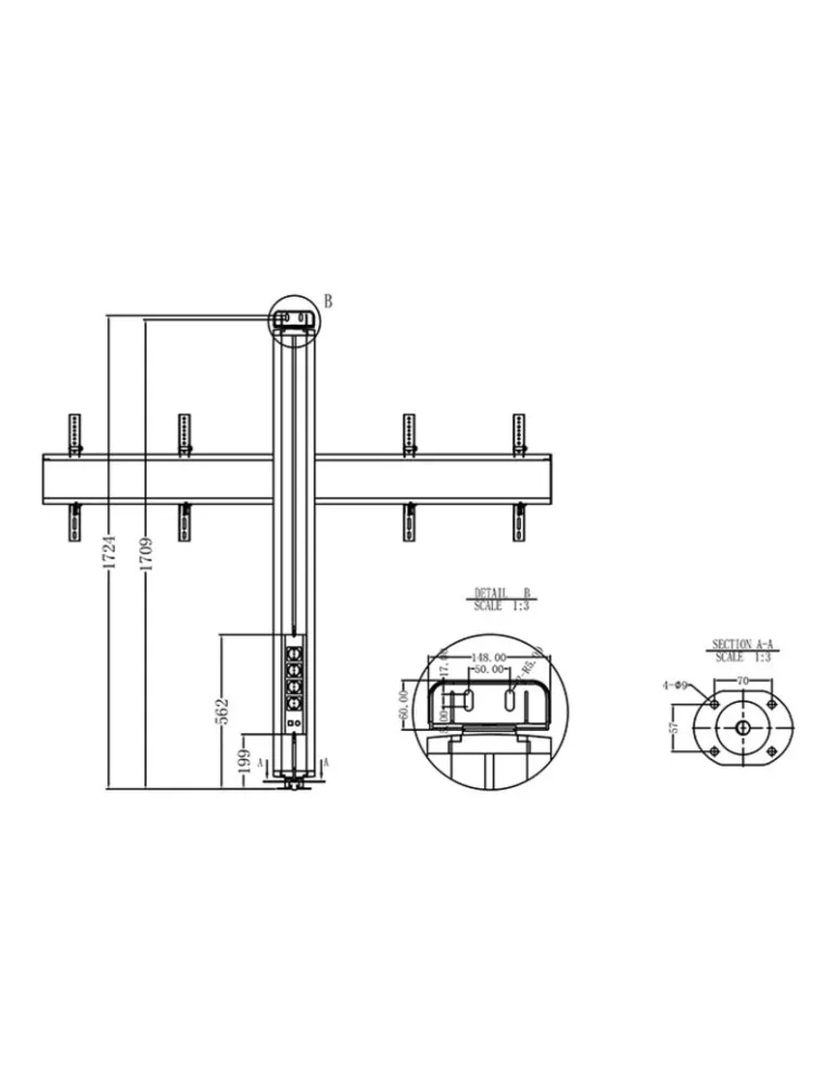 MULTIBRACKETS 2111 Soporte mural inclinable Multibrackets Public Display Wall 180 Dual Silver - 2 pantallas 40 -55  VESA Max 8