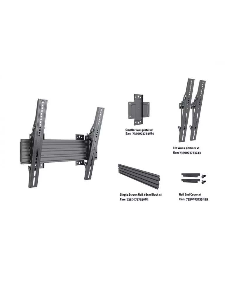 MULTIBRACKETS 4073 Support mural inclinable Multibrackets Wallmount Pro MBW1U 400 Tilt Black - écran 40"-65" VESA Max 400x400