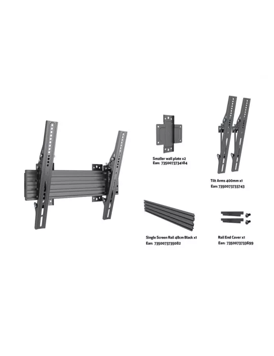 MULTIBRACKETS 4073 Multibrackets Wallmount Pro MBW1U 400 Tilt Black - 40 -65  screen VESA Max 400x400 MULTIBRACKETS MUL4073 |