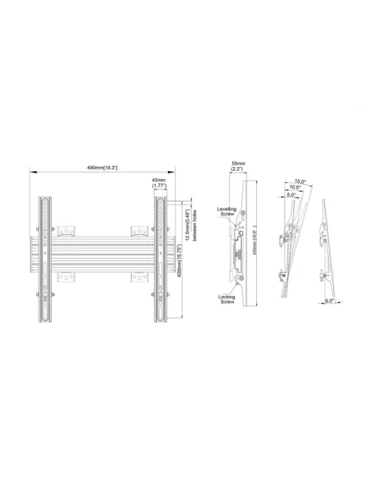 MULTIBRACKETS 4073 Multibrackets Wallmount Pro MBW1U 400 Tilt Black - 40 -65  screen VESA Max 400x400 MULTIBRACKETS MUL4073 |