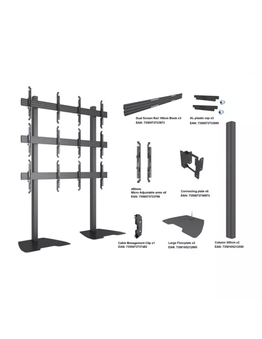 MULTIBRACKETS 3502 Multibrackets Floor Stand MBF2x3U M Pro Series - 6 screens 32  - 65  VESA Max 400x400 MULTIBRACKETS MUL3502