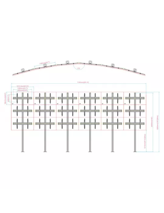 MULTIBRACKETS 4653 Soporte de suelo para videowall Multibrackets Soporte de suelo para videowall MBFMC6x3U - 18 pantallas 32-6
