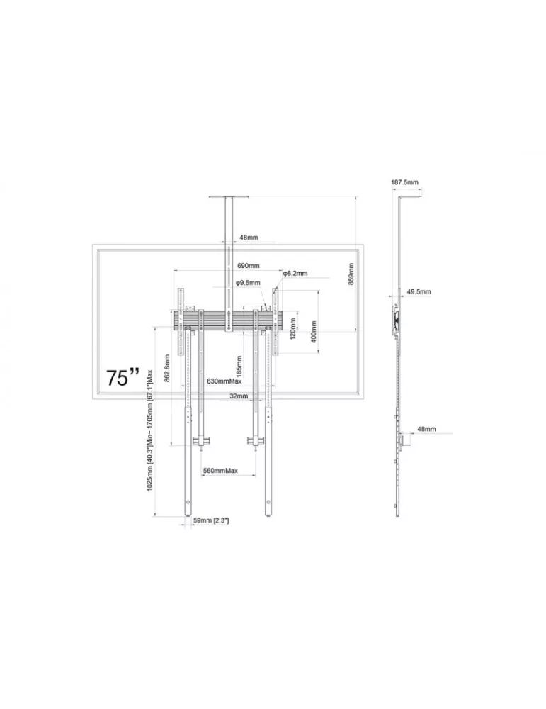 MULTIBRACKETS 3960 Multibrackets Pro-Series Colaboración Montaje en pared fijo MBW1U VESA Máx. 600x400 MULTIBRACKETS MUL3960 |