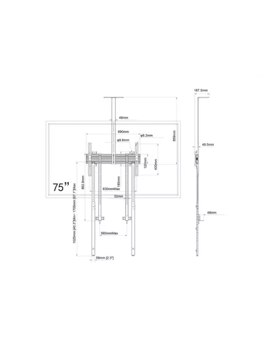 MULTIBRACKETS 3960 Halterung für Wandbefestigung Multibrackets Pro-Series Collaboration Wallmount Fixed MBW1U VESA Max 600x400