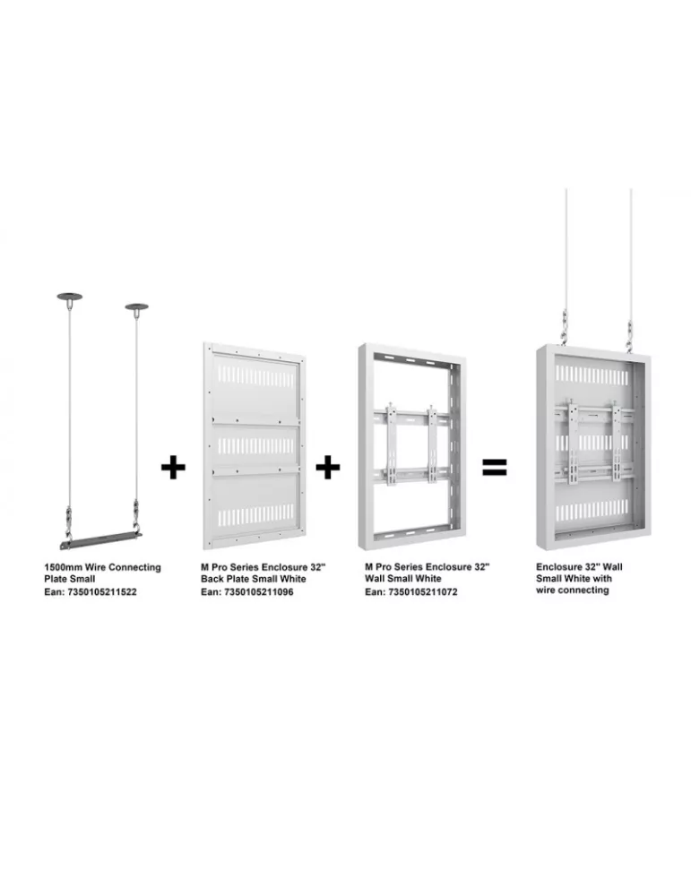 MULTIBRACKETS 1072 Caisson Multibrackets Enclosure Wall Small White - écran 32" VESA Max 600x400