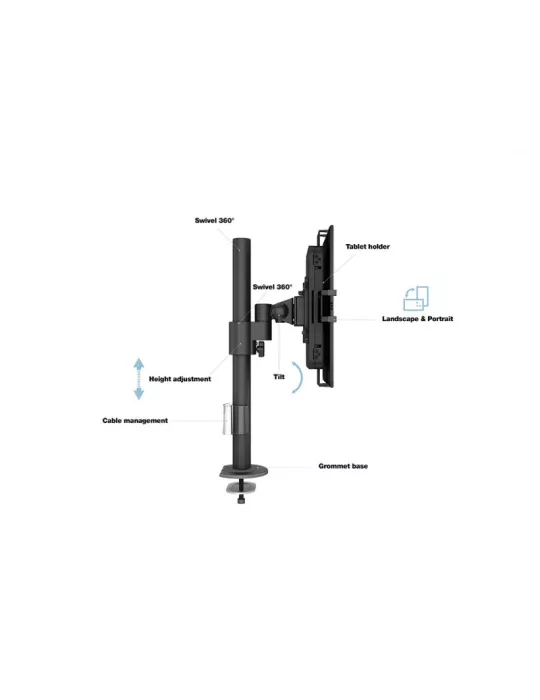 MULTIBRACKETS 2796 Support écran Multibrackets VESA Deskmount Single with Lockable Tablet Mount - écran 7"-13" Vesa Max 100x100