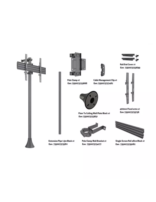 MULTIBRACKETS 4141 Boden-Wand-Halterung Multibrackets Floor to Wall Mount Pro MBFW1U - 40 -65 -Bildschirm VESA Max 400x400 MUL