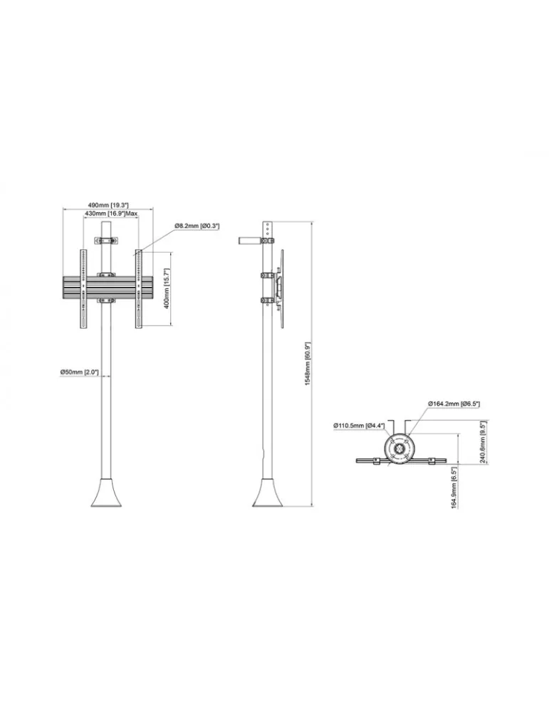 MULTIBRACKETS 4141 Soporte sol mur Multibrackets Soporte de suelo a pared Pro MBFW1U - pantalla 40 -65  VESA Max 400x400 MULTI