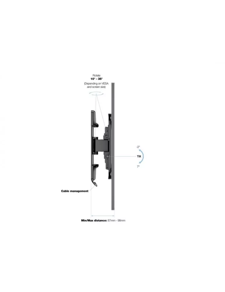 MULTIBRACKETS 2241 Tilting and rotating wall mount Multibrackets Flexarm Tilt   Turn I - screen 32 - 50  VESA Max 400x400 MULT