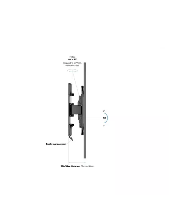 MULTIBRACKETS 2241 Wandhalterung neig- und drehbar Multibrackets Flexarm Tilt   Turn I - 32 -50 -Bildschirm VESA Max 400x400 M