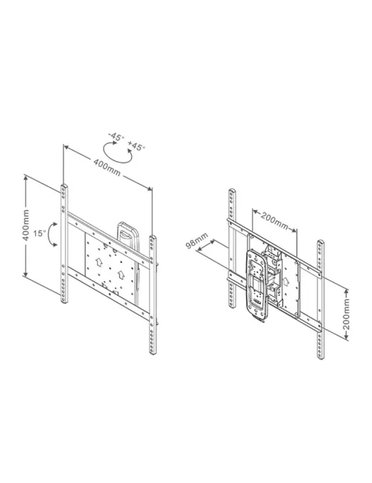 MULTIBRACKETS 2241 Support mural inclinable et rotative Multibrackets Flexarm Tilt & Turn I - écran 32"- 50" VESA Max 400x400