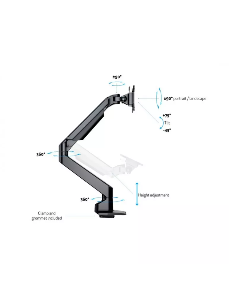 MULTIBRACKETS 2449 Articulated table support Multibrackets VESA Gas Lift Arm Single HD for 15  - 32  screens Load 21Kg Vesa Ma