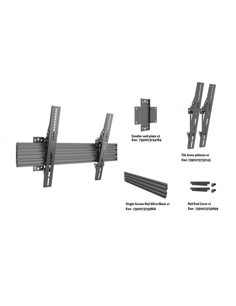 MULTIBRACKETS 4054 Soporte de pared Multibrackets Wallmount Pro MBW1U Inclinación Negro - Pantalla de 40 -75  VESA Máx. 600x40
