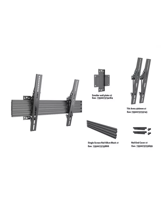 MULTIBRACKETS 4054 Soporte de pared Multibrackets Wallmount Pro MBW1U Inclinación Negro - Pantalla de 40 -75  VESA Máx. 600x40