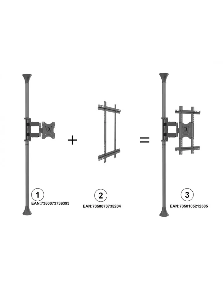 MULTIBRACKETS 2505 Soporte sol plafond Multibrackets Soporte de suelo a techo Pro MBFC1FP - pantalla 40 -65  VESA Max 400x600