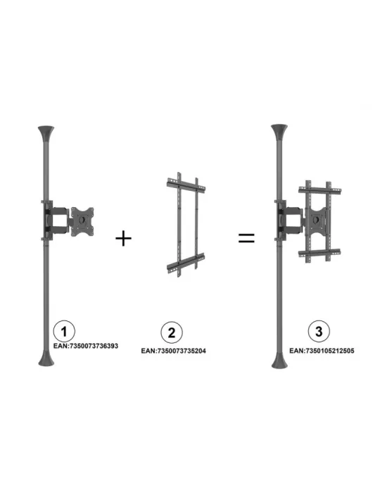 MULTIBRACKETS 2505 Boden-Decken-Halterung Multibrackets Floor to Ceiling Mount Pro MBFC1FP - 40 -65 -Bildschirm VESA Max 400x6
