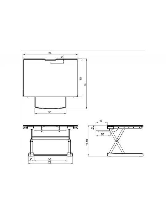 MULTIBRACKETS 4344 Support de bureau ajustable Multibrackets Deskstand Workstation II