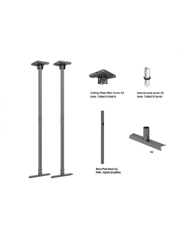 MULTIBRACKETS 1591 Support plafond Multibrackets 1500mm Pipe Connecting Plate Large Black - écran 75  - 98  MULTIBRACKETS MUL1