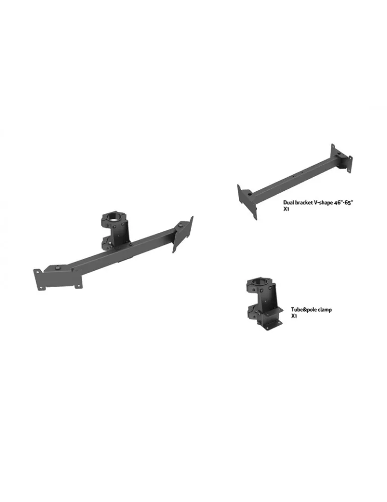 MULTIBRACKETS 2482 Support double en forme de V  Dual Bracket V Shape pour montage sur poteau d'ecrans 46''-65''