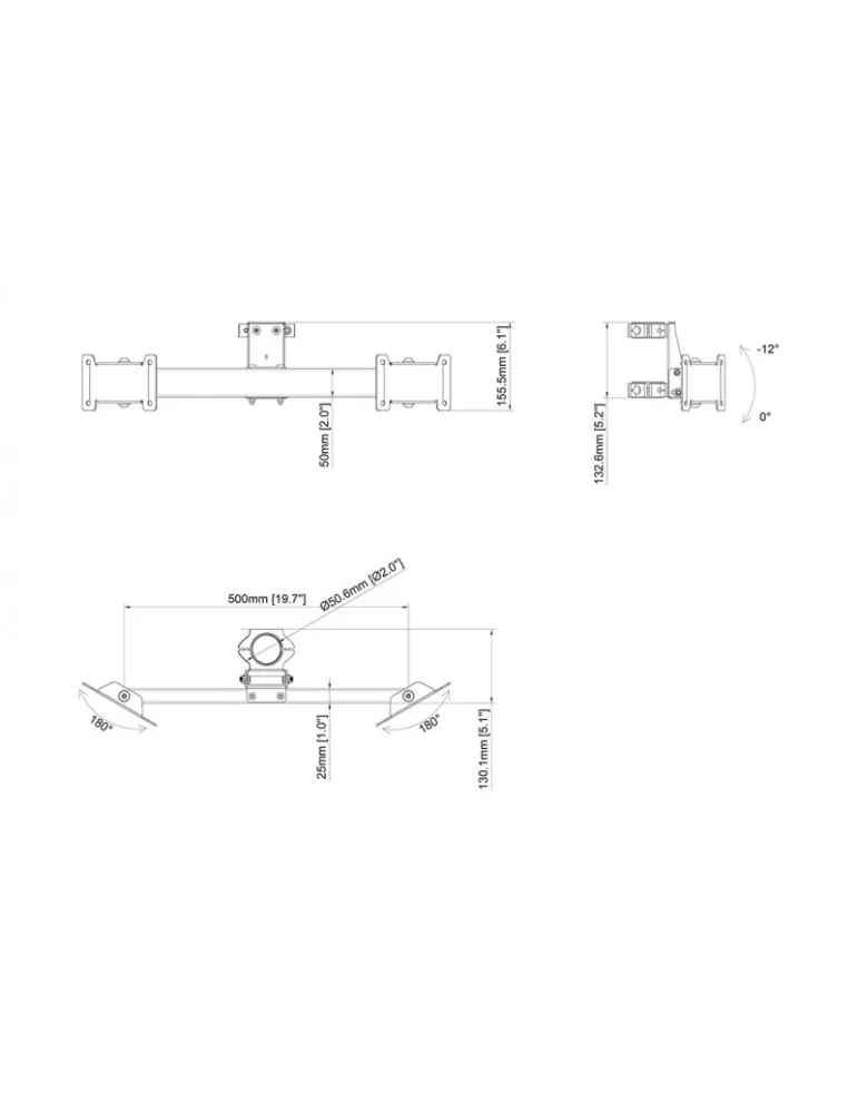 MULTIBRACKETS 2482 Soporte doble en forma de V para montaje en poste de pantallas de 46  -65   MULTIBRACKETS MUL2482 | MusicGo