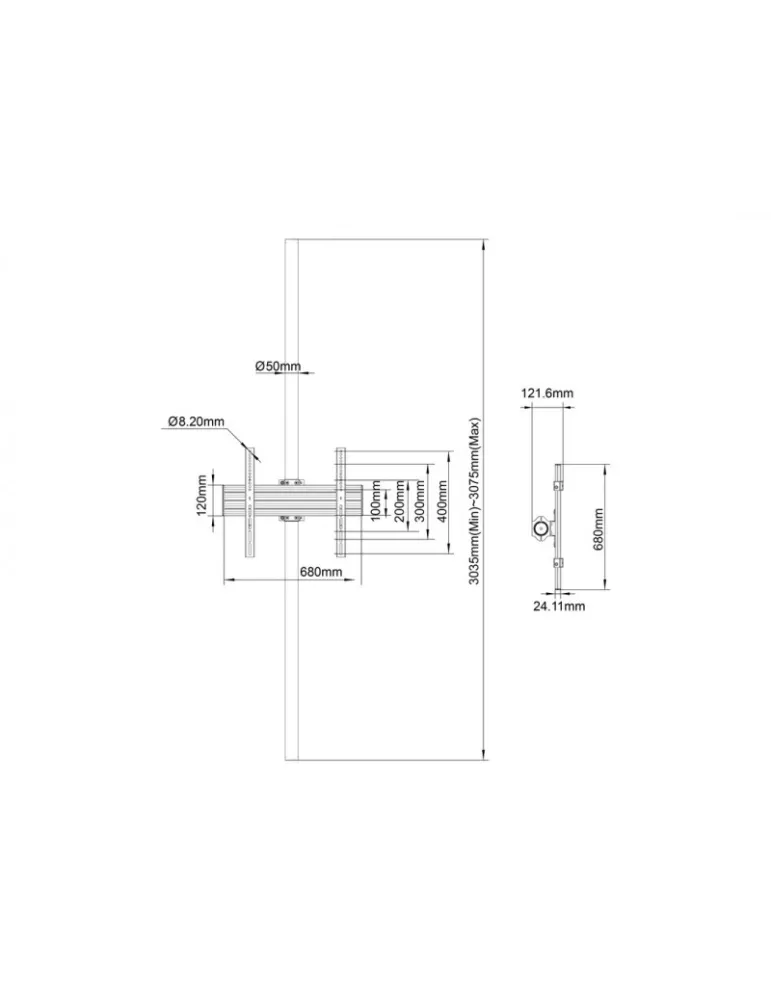MULTIBRACKETS 7734 Boden-Decken-Halterung Multibrackets Floor to Ceiling Mount Pro D-Series MBFC1UD - 32 -65 -Bildschirm VESA