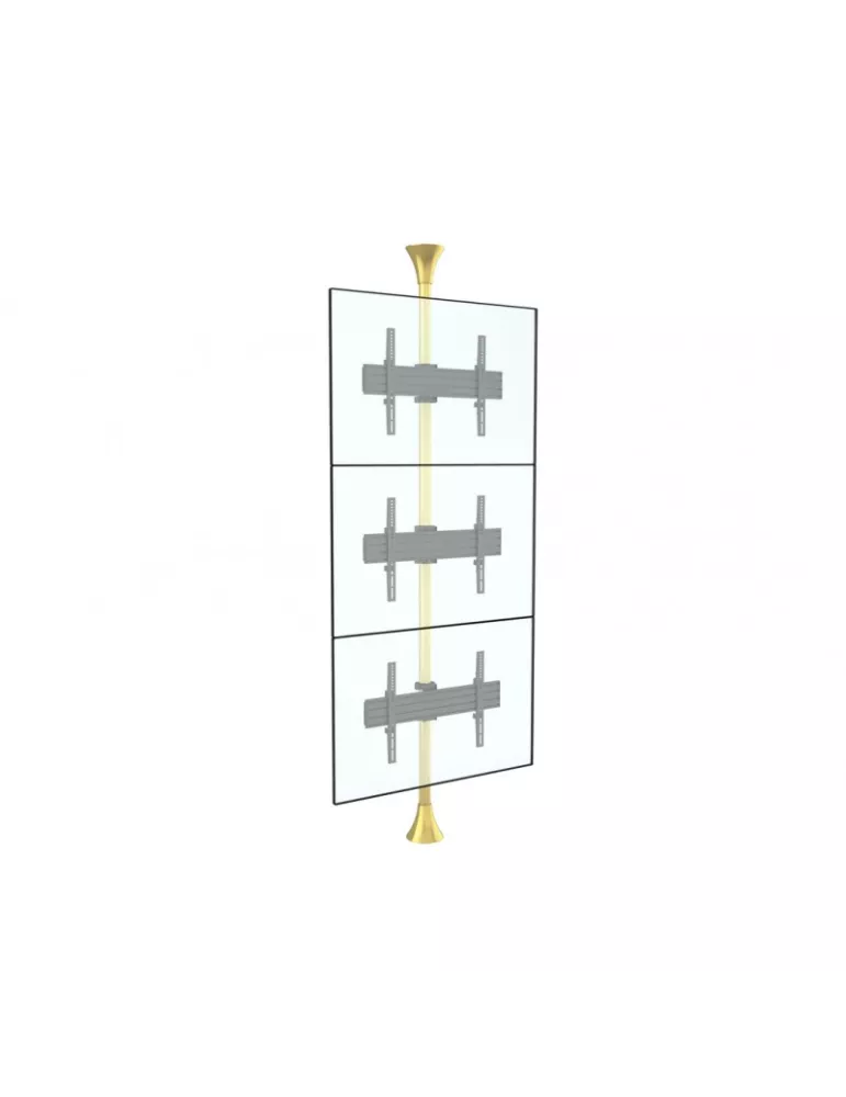 MULTIBRACKETS 5761 Support sol plafond MultibracketsFloor to Ceiling Mount Pro MBFC3U Brass - 3 screens 40 -65  VESA Max 600x4