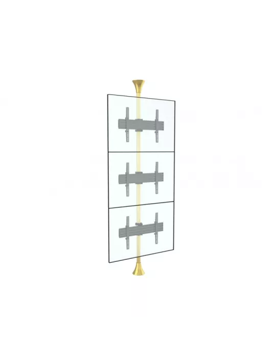 MULTIBRACKETS 5761 Boden-Decken-Halterung MultibracketsFloor to Ceiling Mount Pro MBFC3U Messing - 3 Bildschirme 40 -65  VESA
