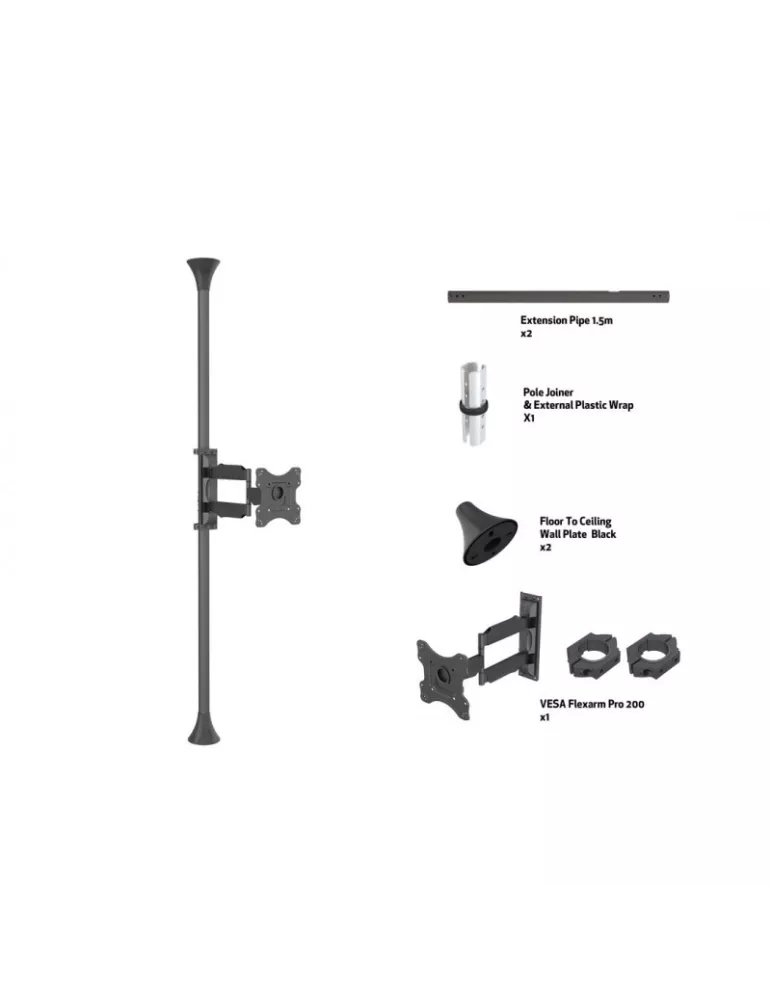 MULTIBRACKETS 6393 Support sol plafond Multibrackets Floor to Ceiling Mount Pro MBFC1F VESA200 - écran 17"-46" VESA Max 200x200