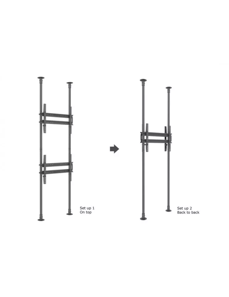 MULTIBRACKETS 7949 Support sol plafond Multibrackets Floor to Ceiling Mount Pro MBFC2P2UHD - 2 écrans 65"-100" VESA Max 800x600