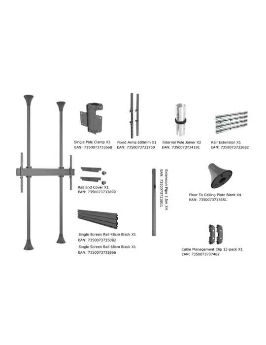 MULTIBRACKETS 7395 Support sol-plafond Multibrackets Floor to ceiling Mount Pro MBFC1UX1 REF  MULTIBRACKETS MUL7395 | MusicGoo