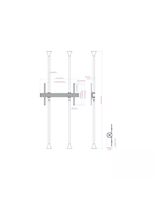 MULTIBRACKETS 7395 Support sol-plafond Multibrackets Floor to ceiling Mount Pro MBFC1UX1 REF  MULTIBRACKETS MUL7395 | MusicGoo
